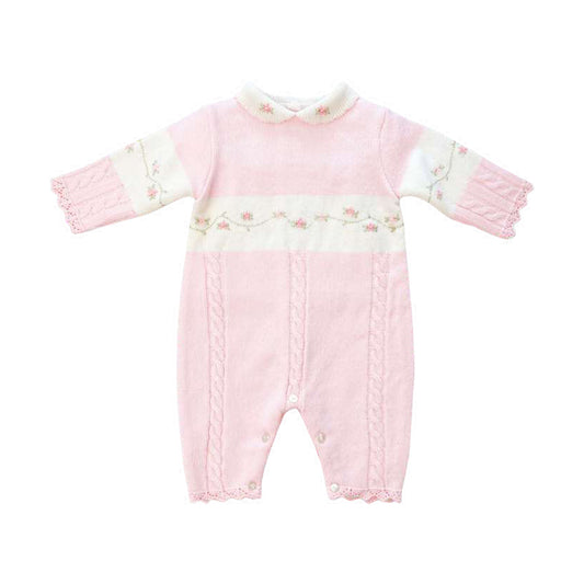 Sarah Louise Girls All In One Pink/Ivory 008252 - front
