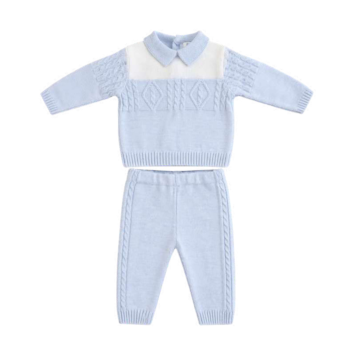 Sarah Louise Boys 2 Piece Set Blue/White 008276 - front