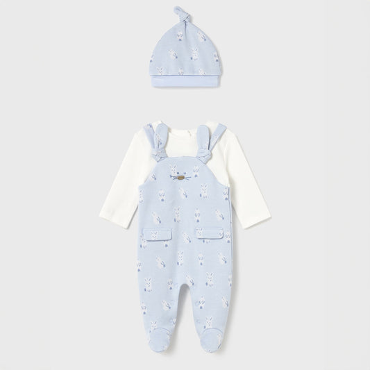 Mayoral Dungaree with hat Sky 2609