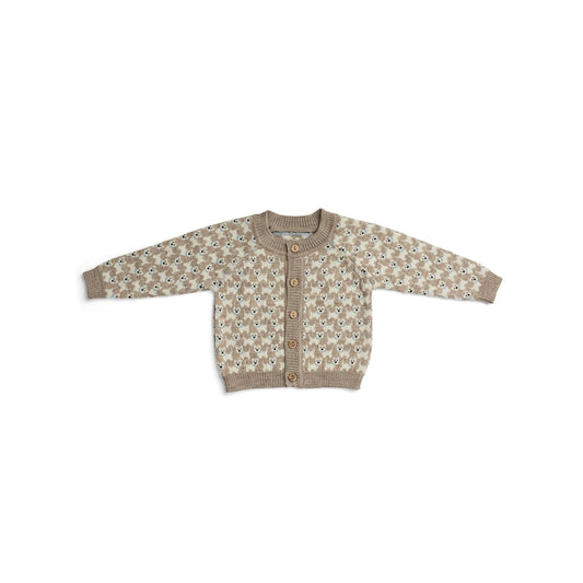 Smallstuff Baby AO Dogs Merino Wool Cardigan Nature Melange 0961-01