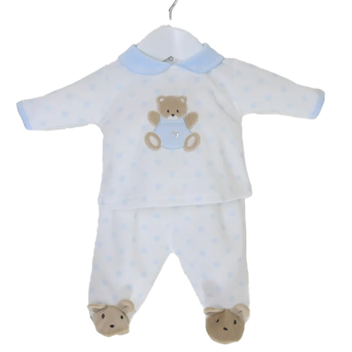 Pex White/Blue Teddy Spot Outfit